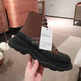 Alexander Mcqueen Fashion Sheepskin Thick Sole Sneakers For Men And Women Brown