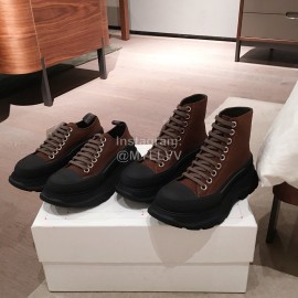 Alexander Mcqueen Fashion Sheepskin Thick Sole Sneakers For Men And Women Brown