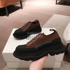 Alexander Mcqueen Fashion Sheepskin Thick Sole Sneakers For Men And Women Brown