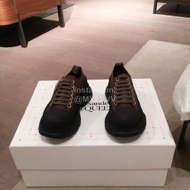 Alexander Mcqueen Fashion Sheepskin Thick Sole Sneakers For Men And Women Brown