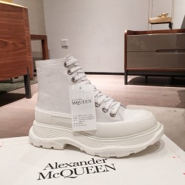 Alexander Mcqueen Fashion Sheepskin Thick Sole Sneakers For Men And Women White