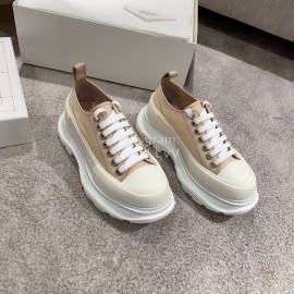 Alexander Mcqueen Autumn Winter New Thick Sole Canvas Shoes For Women Khaki