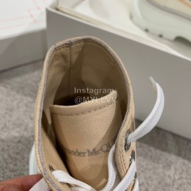 Alexander Mcqueen Autumn Winter New Thick Sole Canvas Shoes For Women Khaki