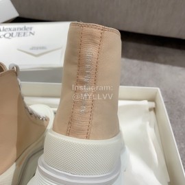 Alexander Mcqueen Autumn Winter New Thick Sole High Top Canvas Shoes For Women Khaki