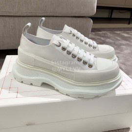 Alexander Mcqueen Autumn Winter New Thick Sole Canvas Shoes For Women White
