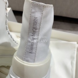 Alexander Mcqueen Autumn Winter New Thick Sole High Top Canvas Shoes For Women White