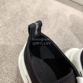 Alexander Mcqueen Autumn Winter New Thick Sole Canvas Shoes For Women Black