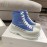 Alexander Mcqueen Autumn Winter New Thick Sole High Top Canvas Shoes For Women Blue
