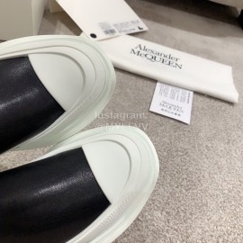 Alexander Mcqueen Autumn Winter New Thick Sole High Top Canvas Shoes For Women Black