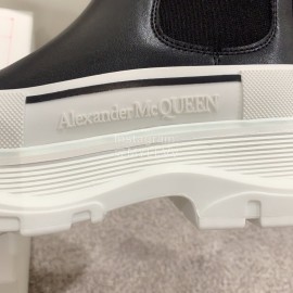 Alexander Mcqueen Autumn Winter New Thick Sole High Top Canvas Shoes For Women Black