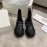 Alexander Mcqueen Autumn Winter New Thick Sole High Top Black Canvas Shoes For Women 