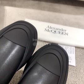 Alexander Mcqueen Autumn Winter New Thick Sole High Top Black Canvas Shoes For Women 