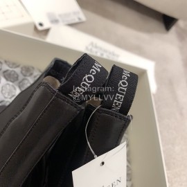 Alexander Mcqueen Autumn Winter New Thick Sole High Top Black Canvas Shoes For Women 