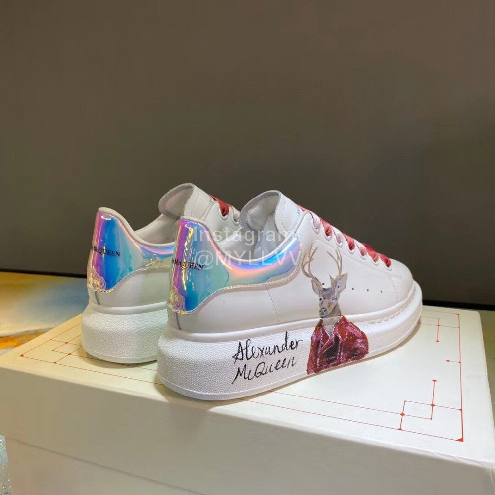 Alexander Mcqueen Breathable Sheepskin Thick Soled Casual Shoes For Men And Women 