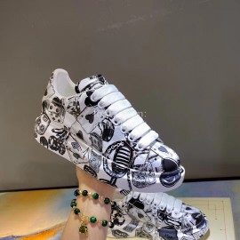 Alexander Mcqueen Printed Sheepskin Thick Soled Casual Shoes For Men And Women 