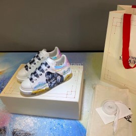 Alexander Mcqueen Printed Sheepskin Thick Soled Casual Shoes For Men And Women 