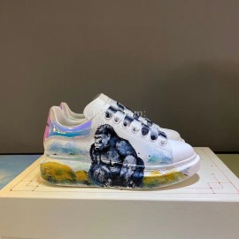 Alexander Mcqueen Printed Sheepskin Thick Soled Casual Shoes For Men And Women 