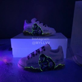 Alexander Mcqueen Printed Sheepskin Thick Soled Casual Shoes For Men And Women 