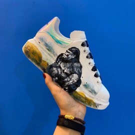 Alexander Mcqueen Printed Sheepskin Thick Soled Casual Shoes For Men And Women 