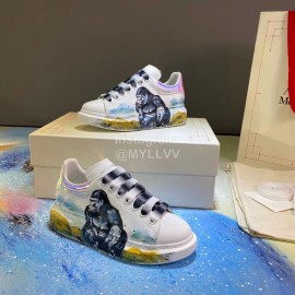 Alexander Mcqueen Printed Sheepskin Thick Soled Casual Shoes For Men And Women 