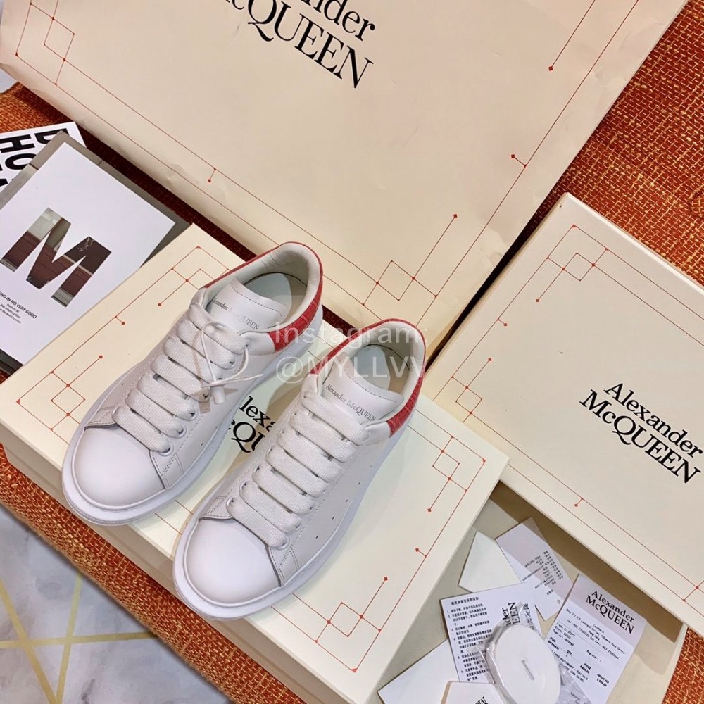 Alexander Mcqueen Fashion Casual Shoes For Men And Women Rose Red