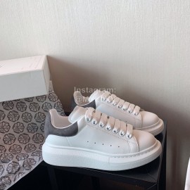 Alexander Mcqueen Upgrade Simple Gray Thick Soled Casual Shoes For Men And Women 