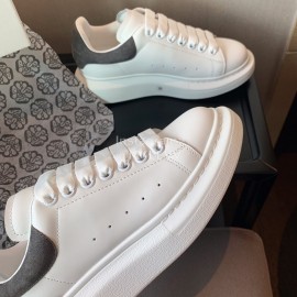 Alexander Mcqueen Upgrade Simple Gray Thick Soled Casual Shoes For Men And Women 