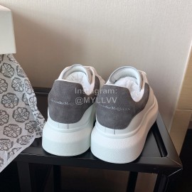 Alexander Mcqueen Upgrade Simple Gray Thick Soled Casual Shoes For Men And Women 