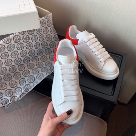 Alexander Mcqueen Upgrade Simple Thick Soled Casual Shoes For Men And Women Red