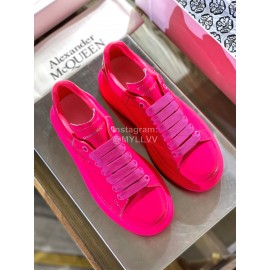 Alexander Mcqueen Fashion Simple Rose Red Casual Shoes For Men And Women