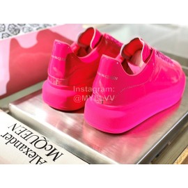 Alexander Mcqueen Fashion Simple Rose Red Casual Shoes For Men And Women