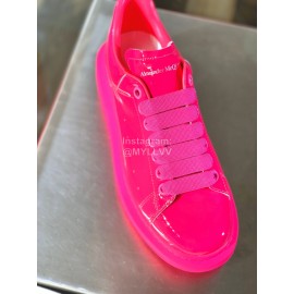 Alexander Mcqueen Fashion Simple Rose Red Casual Shoes For Men And Women