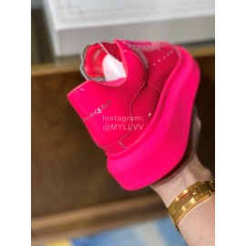 Alexander Mcqueen Fashion Simple Rose Red Casual Shoes For Men And Women
