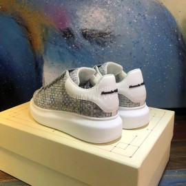 Alexander Mcqueen New Leather Woven Thick Soles Sneakers For Men And Women