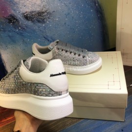 Alexander Mcqueen New Leather Woven Thick Soles Sneakers For Men And Women