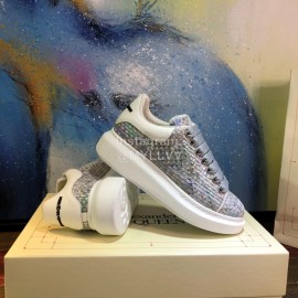 Alexander Mcqueen New Leather Woven Thick Soles Sneakers For Men And Women