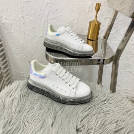 Alexander Mcqueen Silk Calf Leather Thick Soled Casual Shoes For Women