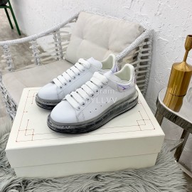 Alexander Mcqueen Silk Calf Leather Thick Soled Casual Shoes For Women