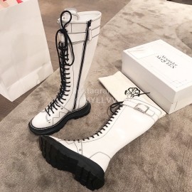Alexander Mcqueen Autumn Winter New Thick Soled Fashion Boots For Women White