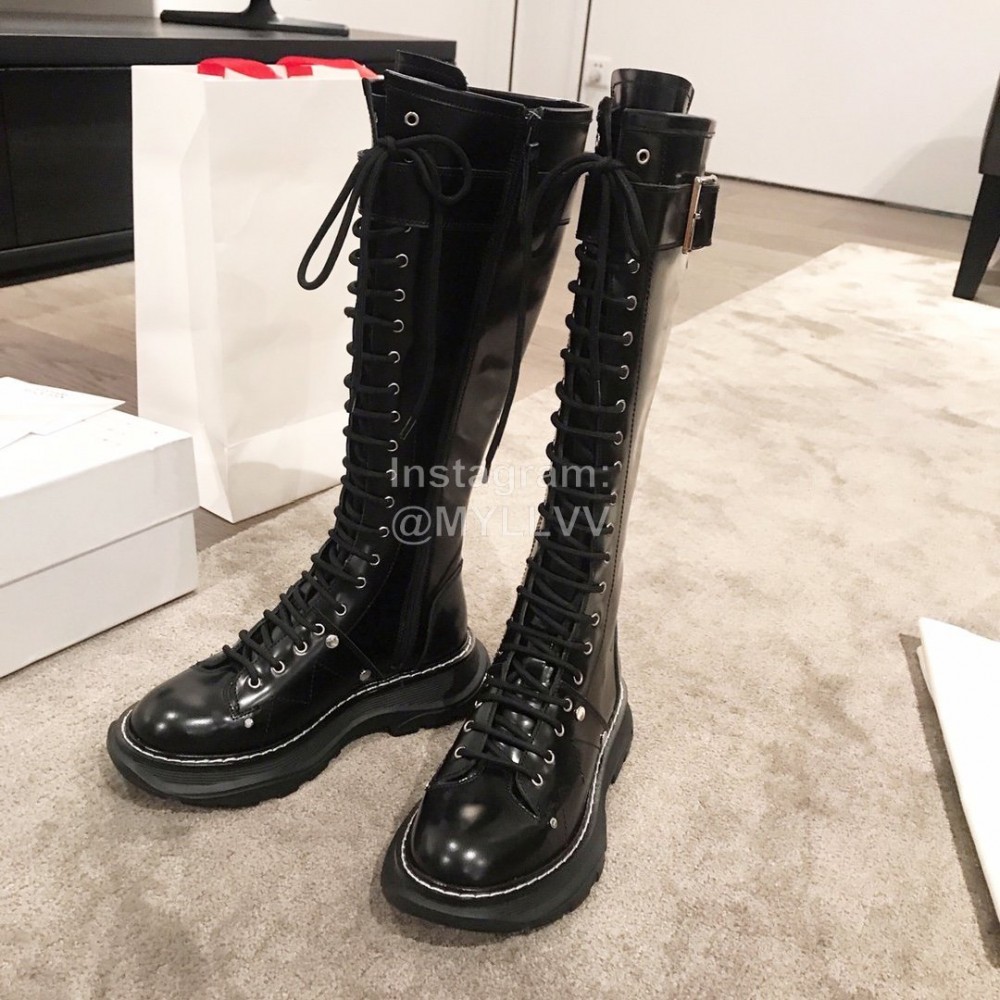 Alexander Mcqueen Autumn Winter New Black Thick Soled Fashion Boots For Women