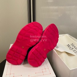 Alexander Mcqueen Autumn Winter New Thick Soled Short Boots For Women Rose Red