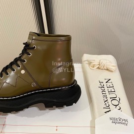 Alexander Mcqueen Autumn Winter New Thick Soled Short Boots For Women Green