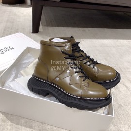 Alexander Mcqueen Autumn Winter New Thick Soled Short Boots For Women Green