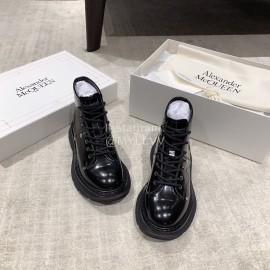 Alexander Mcqueen Autumn Winter New Thick Soled Short Boots For Women Black