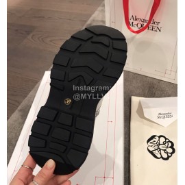 Alexander Mcqueen Autumn Winter Fashion Thick Soled Short Boots For Women White