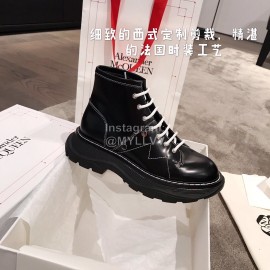 Alexander Mcqueen Autumn Winter Fashion Thick Soled Short Boots For Women Black