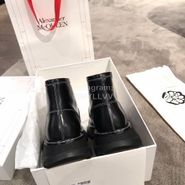 Alexander Mcqueen Autumn Winter Fashion Thick Soled Short Boots For Women Black