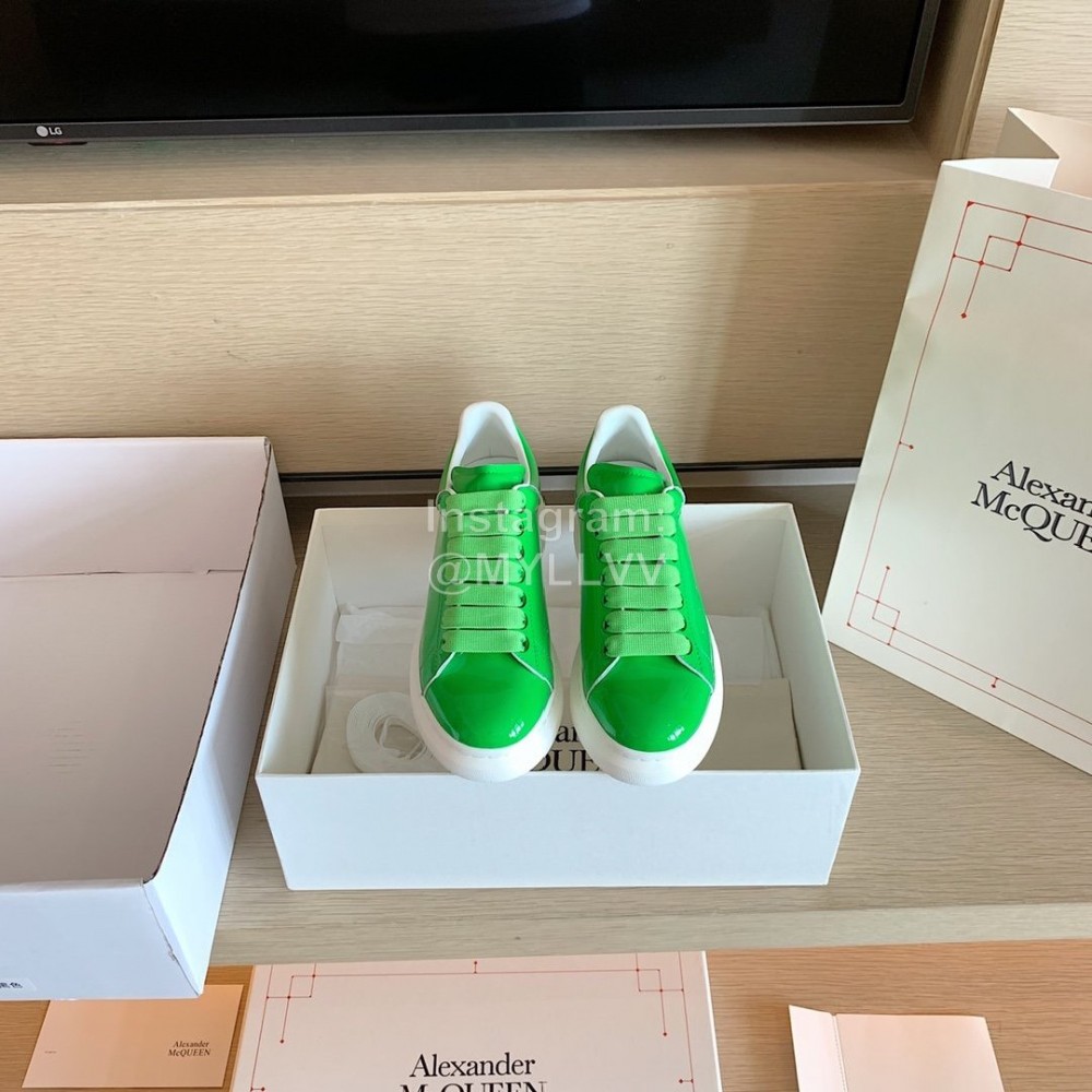 Alexander Mcqueen Fashion Smooth Leather Casual Shoes For Men And Women Green