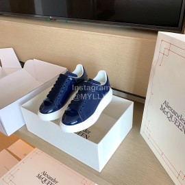 Alexander Mcqueen Fashion Smooth Leather Casual Shoes For Men And Women Blue