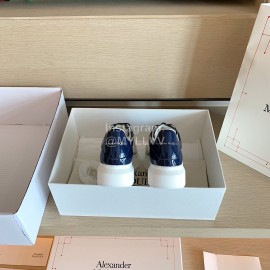 Alexander Mcqueen Fashion Smooth Leather Casual Shoes For Men And Women Blue